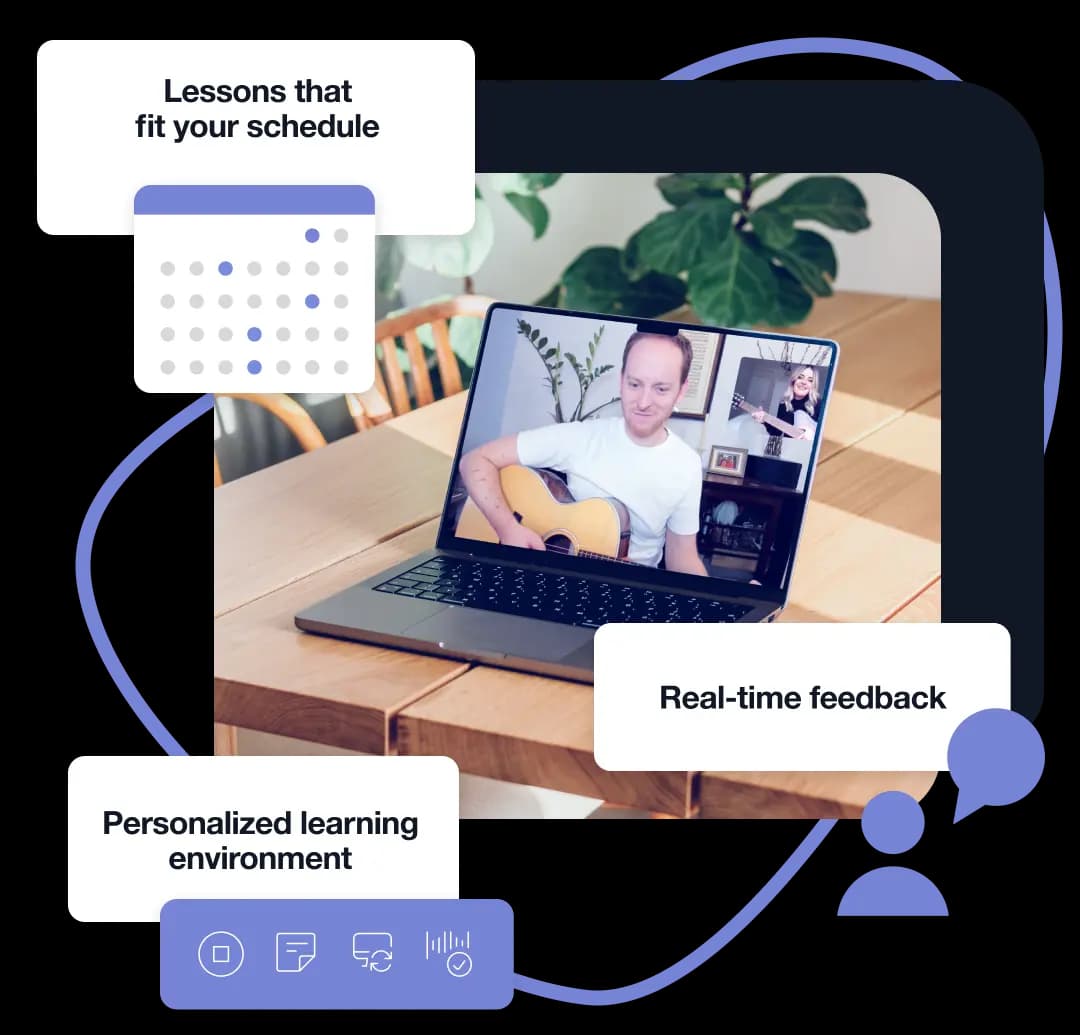 Forte online lesson interface and learning features
